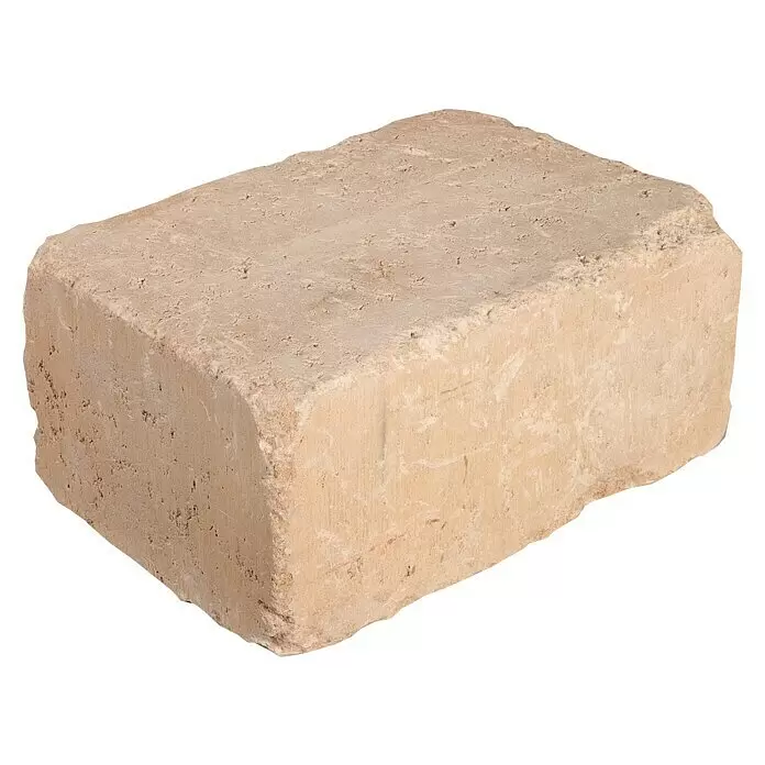 EHL Mauerstein Times Antik XL - 30 x 20 x 14 cm, Sandstein, Beton - Roher, hellbeiger Ziegelstein mit unregelmäßiger Textur, möglicherweise Lehmziegel.