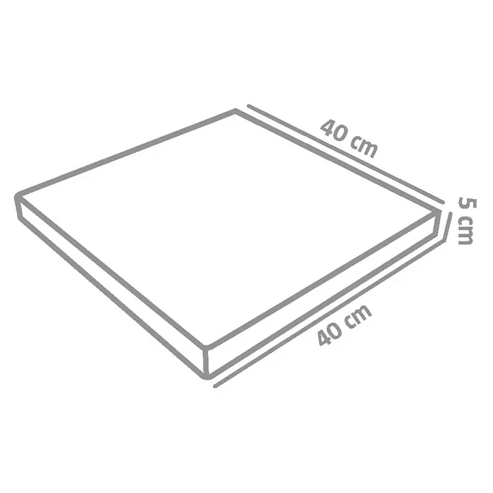 EHL Gehwegplatte - 40 x 40 x 5 cm, Grau, Beton - Abbildung eines quadratischen Kissens, 40x40x5 cm, perfekt für Komfort und Stil in Ihrem Zuhause.
