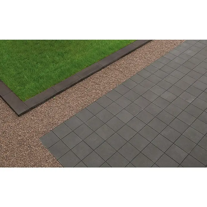 EHL Gehwegplatte - 30 x 30 x 5 cm, Anthrazit, Beton - Pflastersteine aus Beton in dunklem Anthrazit, die eine moderne und stilvolle Gartengestaltung mit Rasen und Kies ermöglichen.