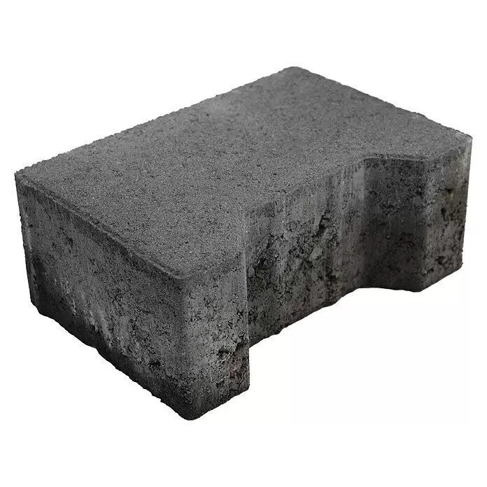 EHL Pflasterstein Doppel-T - Anthrazit, 14 x 20 x 8 cm, Anfangsstein - Dunkelgrauer Beton-Verbundpflasterstein mit rauer Oberfläche.