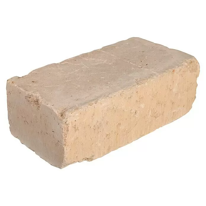 Mauerstein Times Antik Light - 36 x 14 x 12 cm, Sandstein, Beton - Ein hellbrauner, grob strukturierter Mauerziegel.