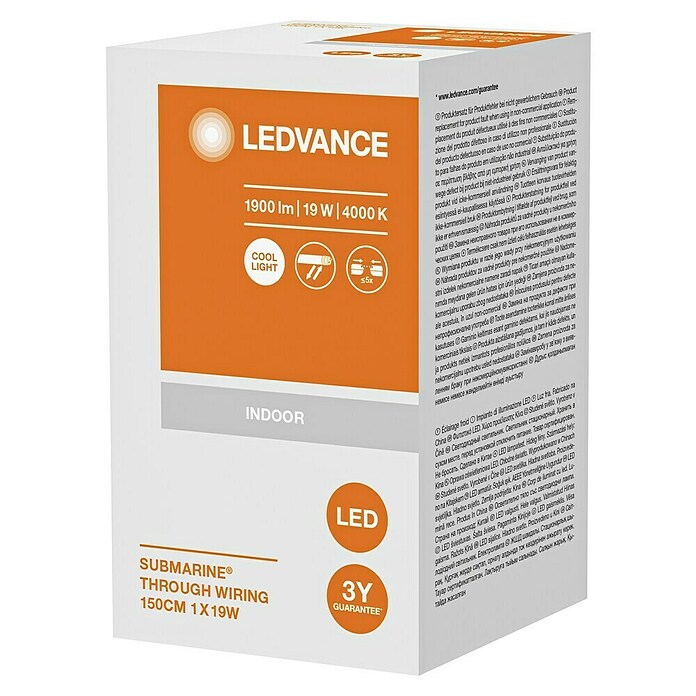 Ledvance LED-Feuchtraumlichtleiste Submarine (L x B x H: 150 x 6,6 x 7,5 cm, Lichtfarbe: Kaltweiß, 19 W, IP65) | BAUHAUS