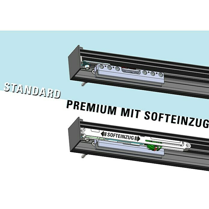 Diamond Doors Zubehör-Set Linea 40 Premium (100 x 40 mm, Passend für: Diamond Doors Glasschiebetür-Beschlag Linea 40 Premium) | BAUHAUS