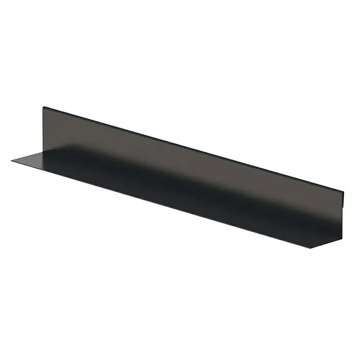 Sarei Wandanschlussprofil - Breite: 200 mm, Anthrazit, Aluminium - Abgewinkeltes, schwarzes Metallprofil für Bau- oder Konstruktionsanwendungen, geeignet für robuste und präzise Installationen.