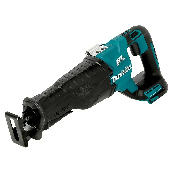 Makita LXT 18V Akku-Säbelsäge DJR187ZK - 18 V, Ohne Akku, Leerlaufhubzahl: 0 /min - 2.400 /min - Makita Akku-Reciprosäge mit bürstenlosem Motor in Blau und Schwarz für präzise Schnitte.