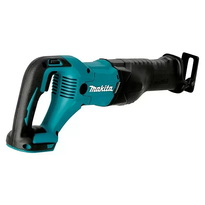 Makita LXT 18V Sierra de sable de batería DJR186ZK - 18 V, Sin batería, Número de carreras marcha en vacío: 0 /min - 2.800 /min - Sierra de sable Makita turquesa y negra, una potente herramienta de corte.