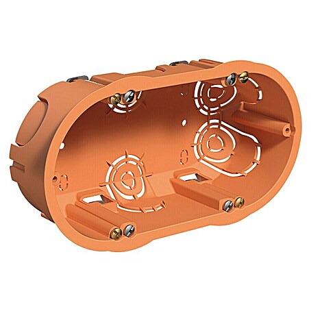 Famatel Caja de empotrar Pladur (67 x 39 mm, Sin tapa, Naranja, 1 ud., Modelo doble)