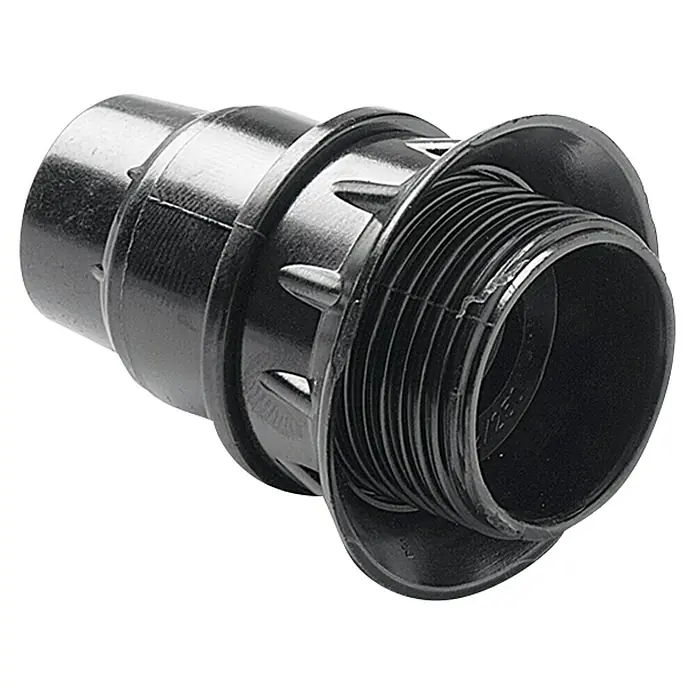 Famatel Casquillo para lámparas con tope y arandela 466 - E14, Negro, Baquelita - Conector de tubo de plástico negro con rosca para conexiones seguras y confiables en sistemas de fontanería y riego.