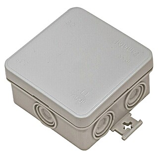 Famatel Caja de superficie para estancias con humedad mini 75 x 75 mm (Blanco, L x An x Al: 75 x 75 x 39 mm, En pared)