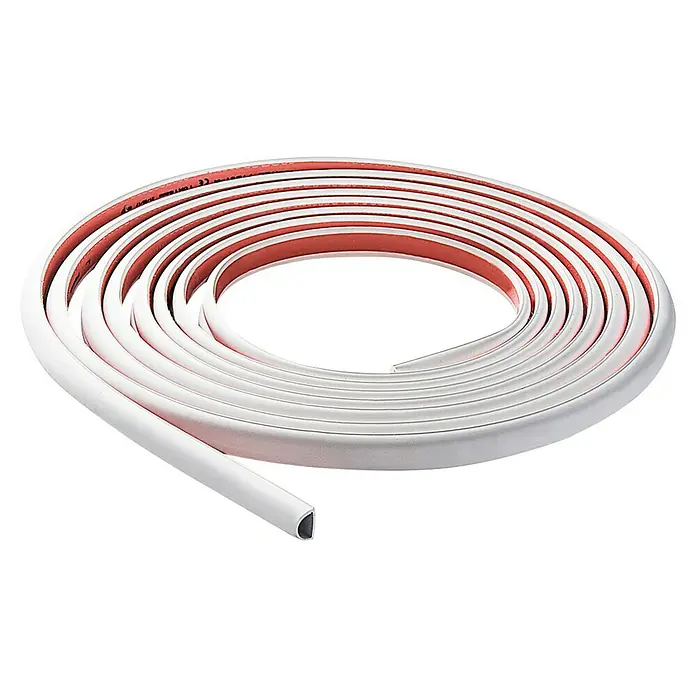 Famatel Canaleta mini flexible autoadhesiva easylife - L x An x Al: 1 x 1 x 1 cm, Blanco - Burlete adhesivo blanco en forma de D enrollado. Ideal para sellar puertas y ventanas, evitando corrientes de aire y ruido.