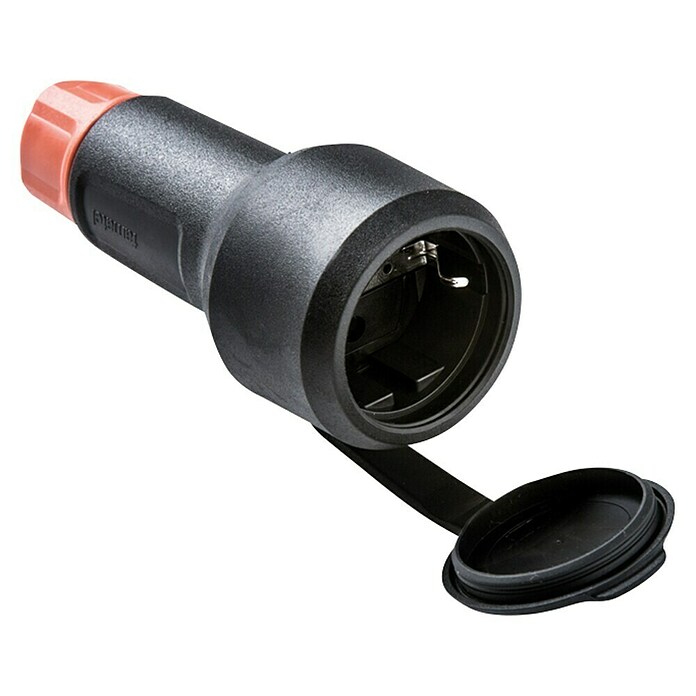 Famatel Base aérea de goma TT con tapa (Negro/Rojo, 250 V, 16 A, IP54) | BAUHAUS