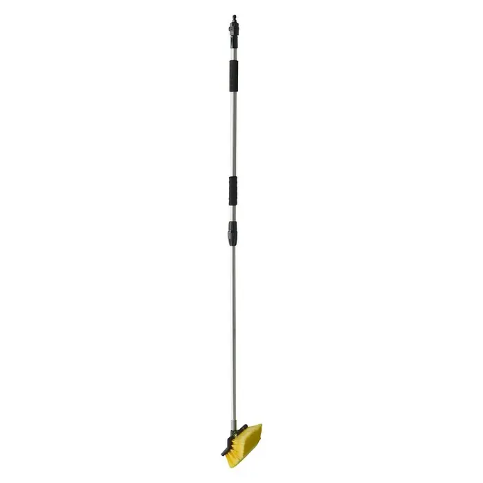 Yachticon Waschbürsten-Set - Länge Stiel: 90 cm - 175 cm, Ohne Seitenborsten - Teleskop-Waschbürste mit gelbem Bürstenkopf und verstellbarem Griff für eine effiziente Reinigung schwer erreichbarer Stellen.
