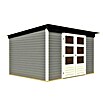 Karibu Gartenhaus Stockach (L x B: 246 x 305 cm, Wandstärke: 19 mm, Pultdach, Terragrau)
