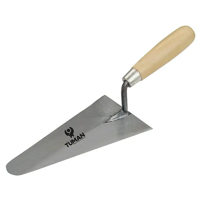 Paleta de albañil Madrid - Largo: 18 cm - Llana para juntas con mango de madera y hoja de acero, ideal para la construcción y proyectos de bricolaje. Herramienta duradera para una aplicación precisa de mortero.