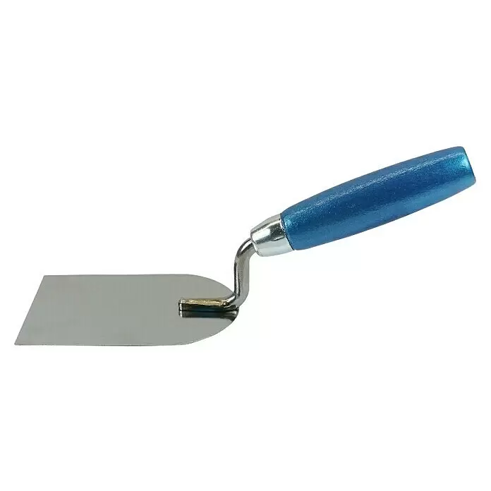 Knauf Gipserspachtel - Stahl, 80 mm - Maurerkelle mit blauem Griff und silberner Metallklinge.