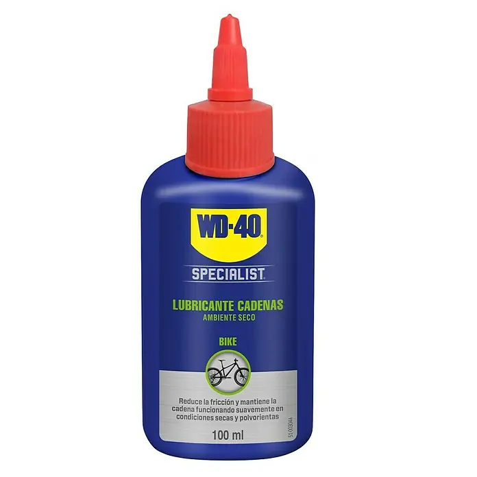 WD-40 Bike Aceite para cadenas Ambiente Seco - 100 ml - Lubricante de cadena WD-40 Specialist Bike para condiciones secas, botella de 100 ml para un funcionamiento suave de la cadena.