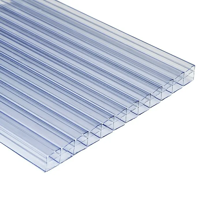 Odem Placa de cámaras huecas - 3 m x 1 m x 10 mm, Plástico, Transparente - Placa alveolar de policarbonato transparente que ofrece aislamiento y transmisión de luz. Ideal para cubiertas e invernaderos.