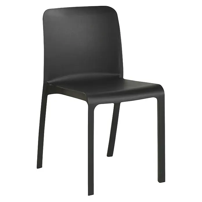 Silla de jardín Grana - 40 x 53 x 81 cm, Antracita, Polipropileno - Silla negra con líneas limpias y un diseño minimalista, ideal para interiores modernos. Asiento cómodo y construcción estable.