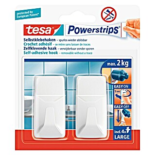 Tesa Powerstrips Zelfklevende haak (Wit, 2 st.)