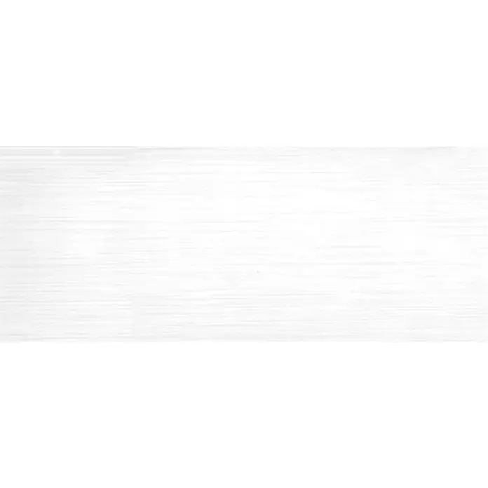 Wandfliese Happy White - 20 x 50 cm, Weiß, Matt - Helles, fast weißes Holzfurnier mit einer subtilen horizontalen Maserung, ideal für moderne Möbeldesigns oder minimalistische Wandverkleidungen.
