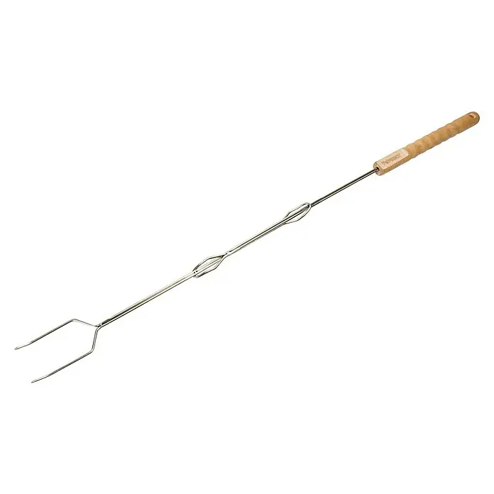 Petromax Grillspieß - Länge: 92 cm, Edelstahl/Buchenholz, Form: Gerade, 2 Stk. - Marshmallow-Grillgabel mit Holzgriff und langem Metallstab mit zwei Zinken. Perfekt für Lagerfeuer und zum Grillen von Marshmallows.