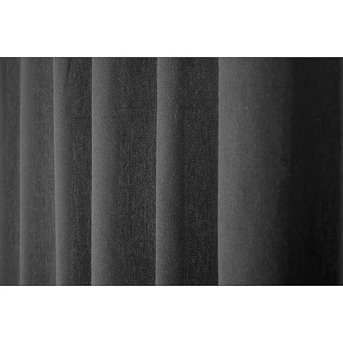 Elbersdrucke Schlaufenschal Canvas - B x H: 135 x 255 cm, 60 % Baumwolle, 40 % Polyester, Grau - Strukturierte dunkelgraue Stoffvorhänge mit vertikalen Falten.