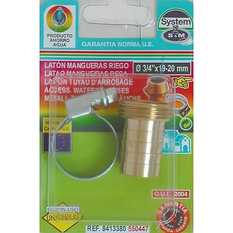 Adaptador para manguera Macho
