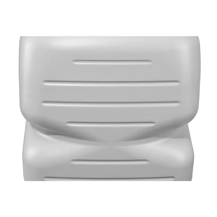 Garantia Basic Line Regentonne Cubus - 340 l, Betongrau - Nahaufnahme eines grauen Kunststoffstuhls mit horizontalen Rillen, der eine schlichte und moderne Ästhetik präsentiert.