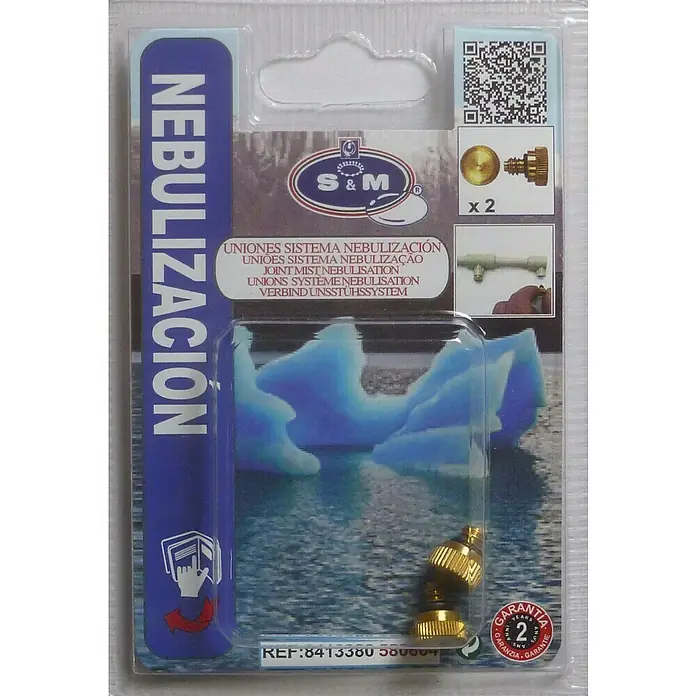 Tapón de nebulización - Metal, 2 ud. - Paquete de boquillas S&M para sistemas de nebulización, que incluye dos boquillas de pulverización de color dorado. Ideal para riego de jardines.