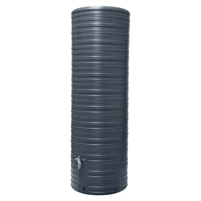 Garantia Classic Line Regenspeicher Nordic - 500 l, Graphite grey - Grauer Regenspeicher mit Wasserhahn, ideal zur Gartenbewässerung und Wasserspeicherung. Robustes Design für den Außenbereich.
