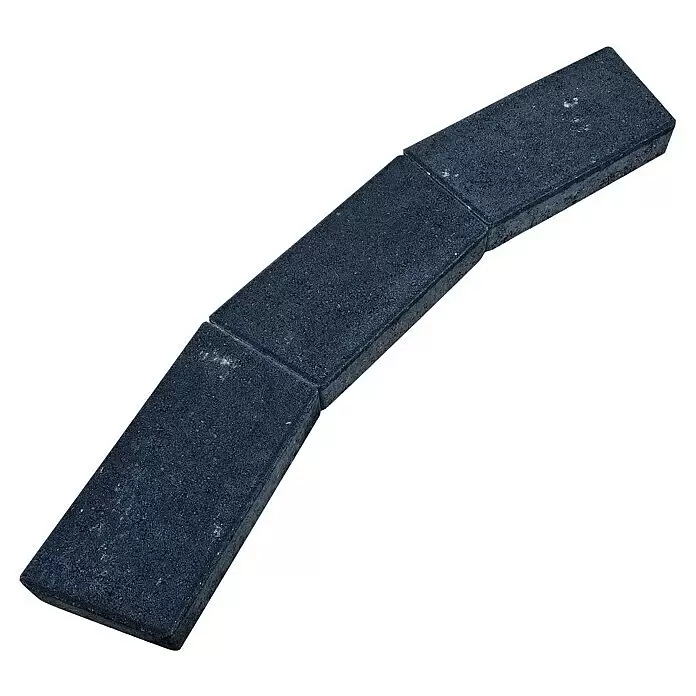 Diephaus Mähstein Flex - 24 x 12 x 4 cm, Anthrazit, Beton - Dunkelgraue, flexible Gummikante aus drei gewinkelten Segmenten.