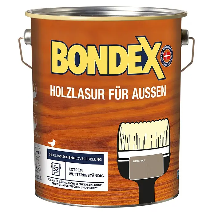 Bondex Holzlasur für AußenTreibholz, Seidenmatt, 4 l, Lösemittelbasiert