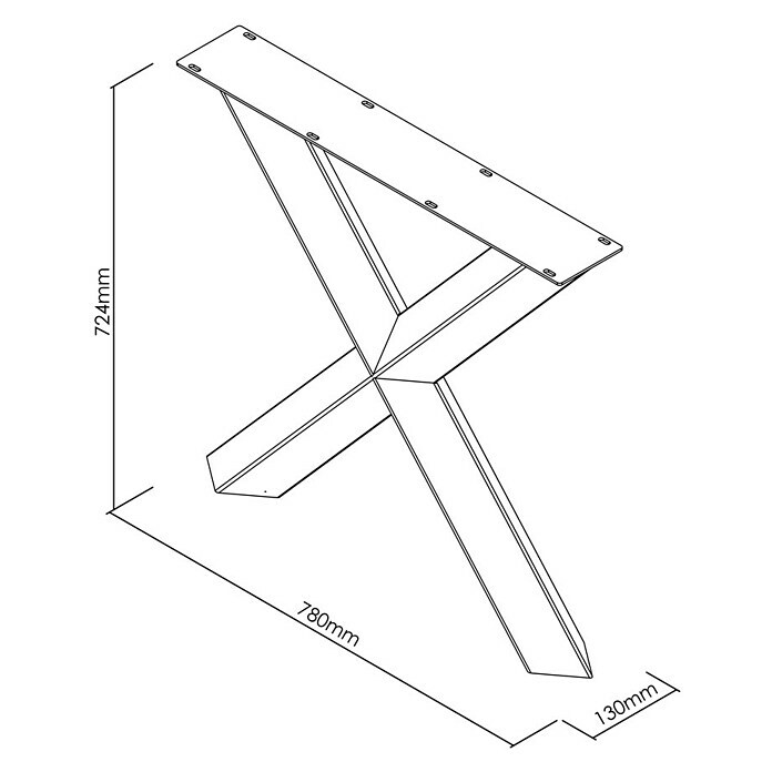 Tischbein CITYLINE Bergen (780 x 724 mm, Schwarz) | BAUHAUS