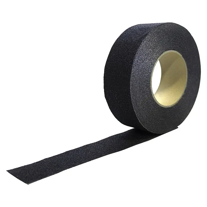 Coba Antirutschband Gripfoot Conformable - 183 x 5 cm, Schwarz - Eine Rolle schwarzes, rutschfestes Klebeband, ideal für zusätzliche Sicherheit auf glatten Oberflächen. Die raue Oberfläche minimiert das Ausrutschrisiko.
