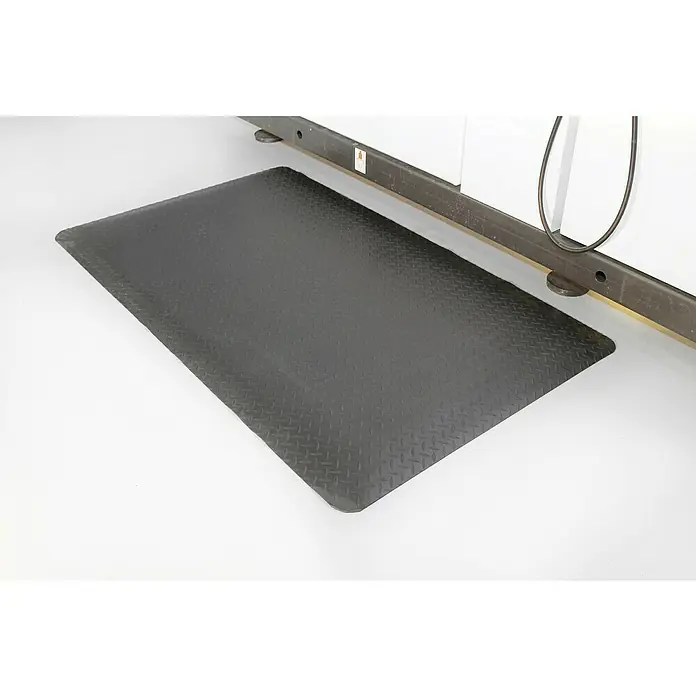 Coba Anti-Ermüdungsmatte Deckplate Meterware - Breite: 60 cm, Rutschfest - Schwarze, rutschfeste Bodenmatte mit Riffelblechmuster für zusätzlichen Halt und Sicherheit. Ideal für Werkstatt oder Garage.