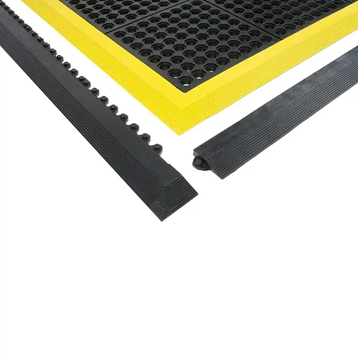 Coba Seitenelement Fatigue-Step M - Länge: 90 cm, Gelb, Passend für: Anti-Ermüdungsmatte Fatigue-Step, Solid-Fatigue-Step und Fatigue-Step Grit Top - Schwarze, gelbe Sicherheitsmatte mit Randstücken für den Einsatz in Industrie und Gewerbe, für mehr Sicherheit am Arbeitsplatz.