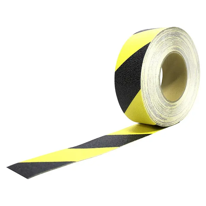 Coba Antirutschband Gripfoot - Schwarz/Gelb, Breite: 5 cm - Rolle mit schwarz-gelbem Warnband. Das rutschfeste Klebeband ist ideal zur Markierung von Gefahrenbereichen und zur Erhöhung der Sicherheit.