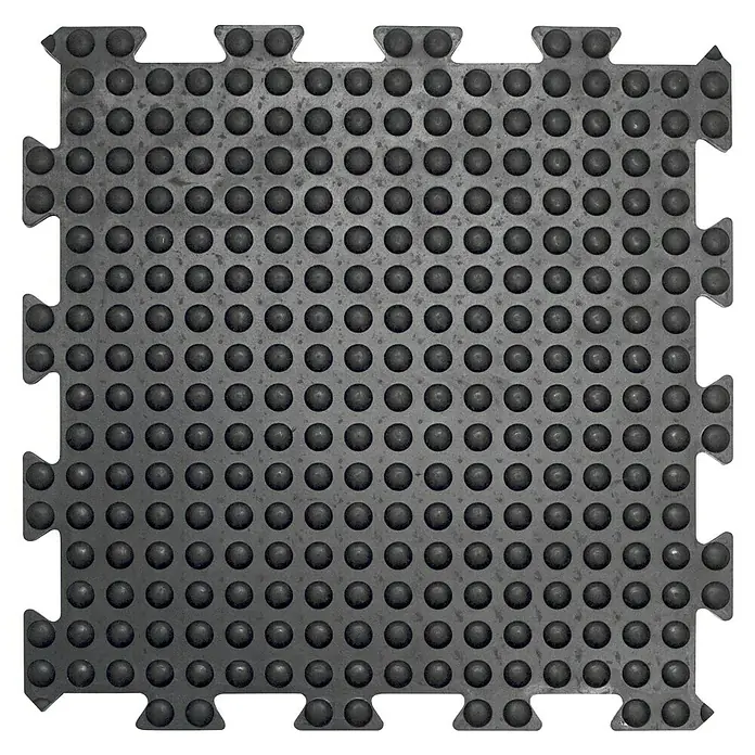 Coba Anti-Ermüdungsmatte Bubblemat Connect Mittelstück - 50 x 50 cm, Passend für: Coba Connect Seitenelement 28638625 / Eckelement 28638634 - Schwarze, ineinandergreifende Gummifliese mit erhöhten Noppen für zusätzlichen Halt und Komfort. Ideal für Werkstatt oder Fitnessraum.