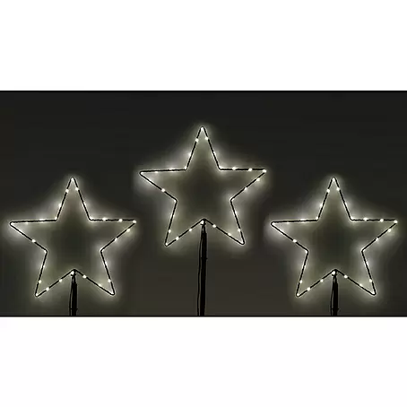 LED-Gartenstecker Sterne 3er-Set