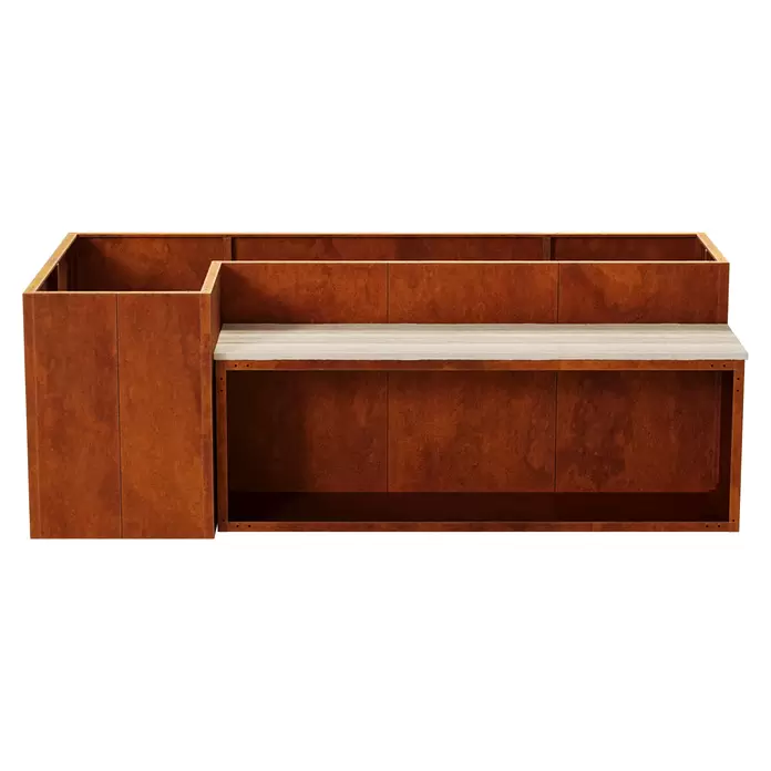 Palatino Hochbeet Urbank - 100 x 200 x 70 cm, Cortenstahl, Rostbraun