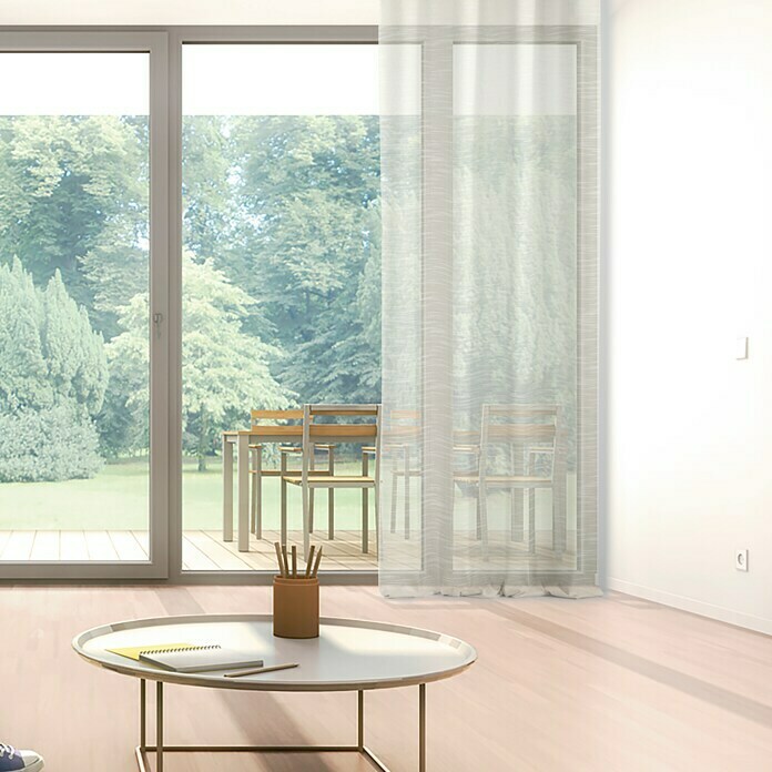 Visillo para ventana Bangkok (140 x 250 cm, 100% poliéster, Blanco)
