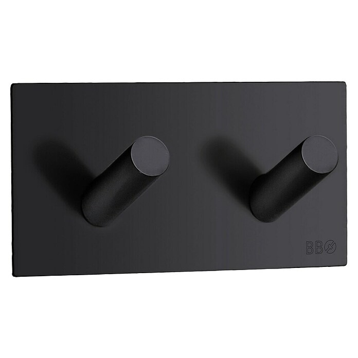 Smedbo Handdoekhaken Dubbel BB1093 (32 x 45 mm, Aantal haken: 2 st., Zwart) | BAUHAUS