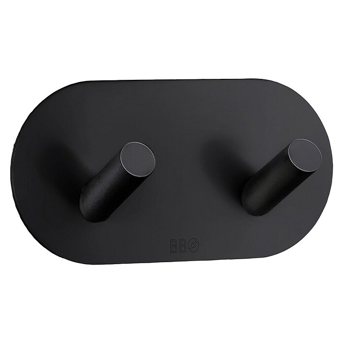 Smedbo Handdoekhaken BB1091 (32 x 48 mm, Aantal haken: 2 st., Zwart) | BAUHAUS