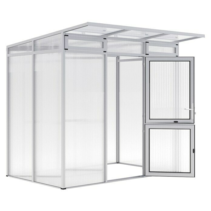 KGT Gewächshaus Santini II - small (Außenmaß inkl. Dachüberstand (B x T): 233 x 155 cm, Material Seitenwand: Kunststoff, 16 mm, Pressblank) | BAUHAUS