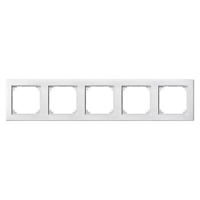 Merten M-SMART Abdeckrahmen 484519 - Polarweiß matt, 5-fach, Kunststoff - Weißer 5-fach Rahmen für Elektromodule.