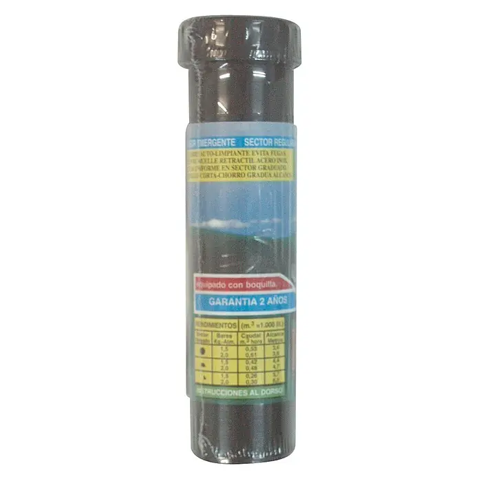 Aspersor emergente - ¾″, Superficie de rociador máx.: 75 m² - Imagen de un cabezal de aspersor negro con garantía de 2 años, ideal para riego de jardín y aspersión de césped.