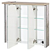 Schildmeyer Harkon LED-Spiegelschrank (76 x 73,5 cm, Mit Beleuchtung, Spanplatte, Findus)