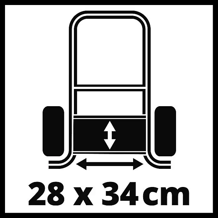 Einhell Transportwagen - L x B x H: 535 x 531 x 1.015 mm - Rahmen einer Sackkarre mit verstellbarer Ladefläche, 28 x 34 cm groß.