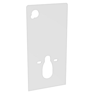 Ersatzglas mit Spültastenausschnitt (Weiß, Passend für: Camargue Sanitärmodul für Wand-WC)