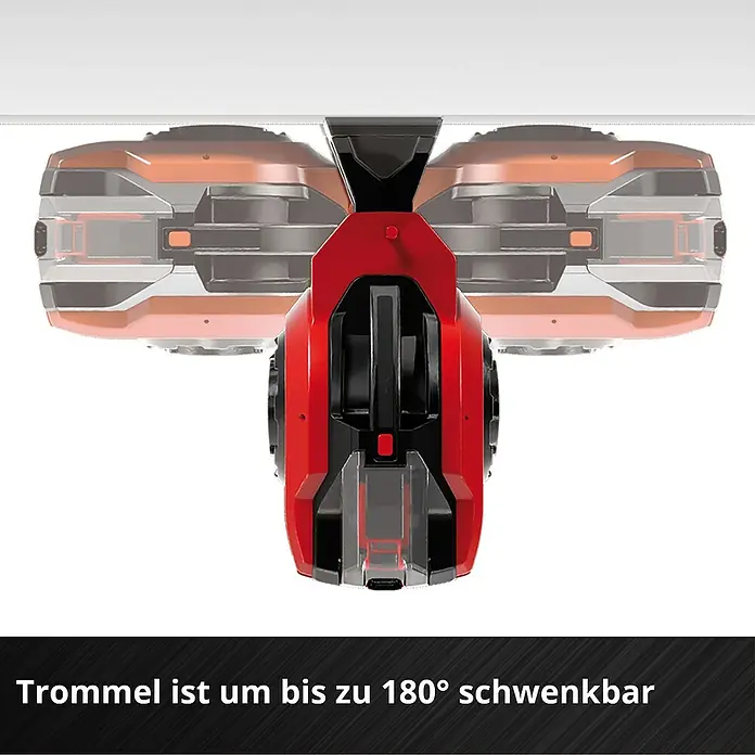 Einhell Power X-Change 18V Akku-Schlauchtrommel GE-HR 18/30 WH Li-Solo - 18 V, Ohne Akku, Schlauchkapazität: 30 m, 12,5 mm (½″) - Die Trommel des innovativen Geräts ist um bis zu 180° schwenkbar. Flexibilität für präzises Arbeiten in jedem Winkel.